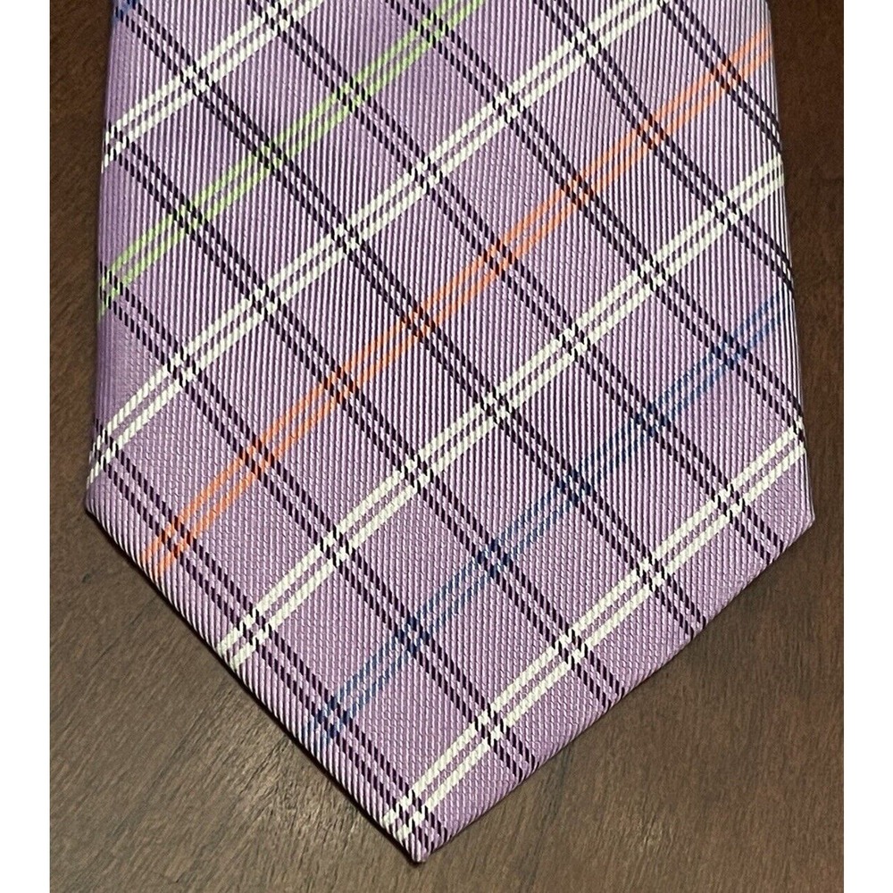 David Chu Purple 7 Fold 100% Silk Men’s Neck Tie Made In Italy